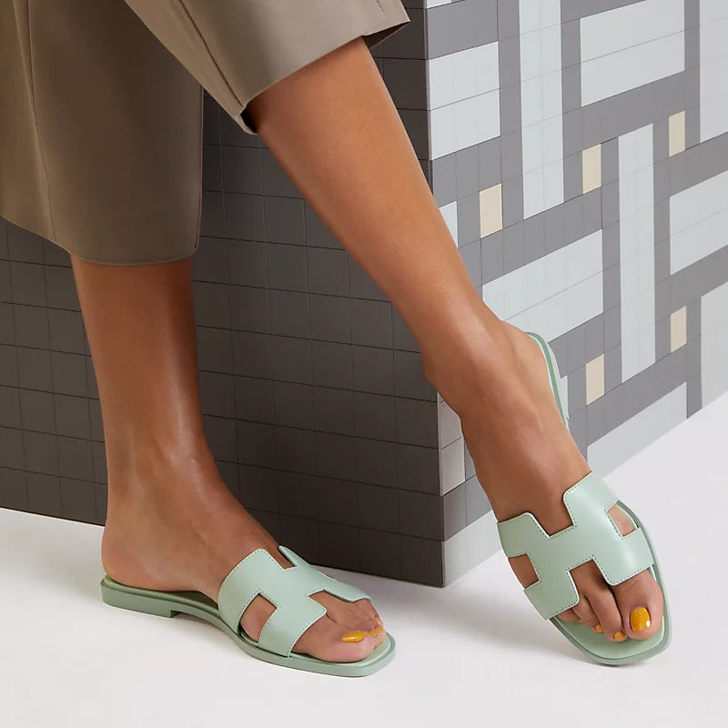 Hermes - Claquettes Vert d'eau